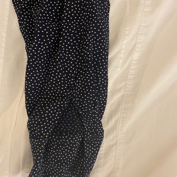 Navy polkadot button up blouse - Picture 5 of 6